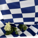 Látka do exteriéru na zahradné lehátka a húpacie siete, farba bielo modra šachovnica 5x10 cm