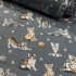Tissu coton au métre imprimé Chat et sindice couleur gris