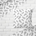 Tissu coton au métre couleur blanche plumes gris