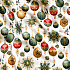 Tissus en coton de Noël au mètre, 160 cm motif Boules de Noël blanc