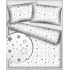 Tissu coton au mètre, 125 g/m², largeur 160 cm, imprimé Etoiles gris et blanche