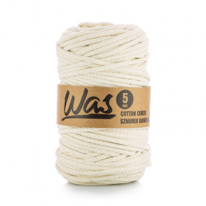 Cordons tressé coton 5 mm, 100 m,  couleur ecru 020