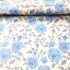 Tissu en coton au mètre, 125 g/m², largeur 160 cm, imprimé à fleurs bleues sur fond blanc