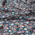 Tissu coton au métre imprimé Fleurs roes sur grenat 509 KT