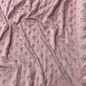 Tissu minky coeurs, 330 gr/m2, largeur 160 cm, rose clair Tissu minky coeurs, 330 gr/m2, largeur 160 cm, rose clair
