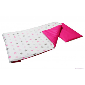 Linge de lit de bébé 2 pièces Stars culeur Amarante