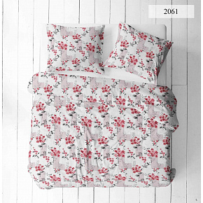 Tissu en coton au mètre, 125 g/m², largeur 160 cm, imprimé à fleurs sur fond blanc