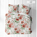 Tissu en coton au mètre, 125 g/m², largeur 160 cm, imprimé à fleurs sur fond blanc