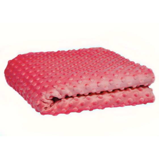 Minky 380 látky mikroplyš puntík  barva koralová