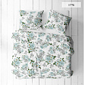 Tissu en coton au mètre, 125 g/m², largeur 160 cm, imprimé à fleurs sur fond blanc
