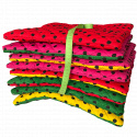 Coussin d'assise 40x40x2cm Pois Noir sur Amarante et Vert