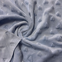 Tissu minky coeurs, 330 gr/m2, largeur 160 cm, bleu clair