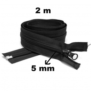 Fermeture à glissière en spirale Noire  5 mm longueur 200 cm