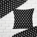 Tissu coton au métre couleur noir plumes blanche 462
