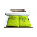 Serviette de toilette à broder en coton, éponge (3 pièces) Verte
