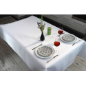 Nappe blanche déperlante Pois, résistante aux taches
