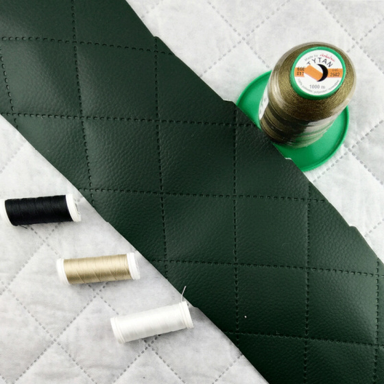 Ekokůže barva zelená prošívaná ultrazvukem, koženka metráž