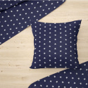 Tissu coton au mètre, 125 g/m², largeur 160 cm, imprimé Etoiles bleu marine   