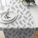 Tissu coton au métre couleur blanche plumes gris
