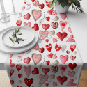 Tissu coton au métre couleur Blanche, coeurs Multicolore