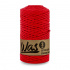 Cordons tressé coton 3 mm, 100 m, couleur rouge
