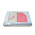 Serviette de toilette à broder en coton, éponge (2 pièces) Rose et Ecru