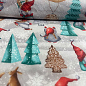 Tissus en coton de Noël au mètre, 160 cm motif Noël gris