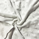 Tissu minky coeurs, 330 gr/m2, largeur 160 cm, blanche