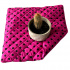 Coussin d'assise 40x40x2cm Pois Noir sur Amarante