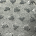 Tissu minky coeurs, 330 gr/m2, largeur 160 cm, gris clair