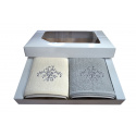 Serviette de toilette à broder en coton, éponge (2 pièces) Grise et Ecru