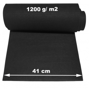 Feutre 8 mm pour panneau acoustique décoratif, largeur 41 cm, noir