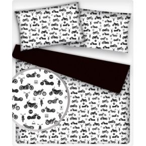 Tissu coton au métre imprimé Moto blanche Tissu coton au métre imprimé Moto blanche