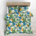 Linge de lit en coton avec fermeture, couleur Verte, 140x200 cm 