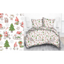 Tissus en coton de Noël au mètre, 160 cm motif Rudolf verte