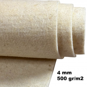 Feutre de laine 4 mm, 600 g/m², largeur 150 cm, ecru