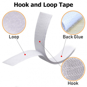 Bande adhésive auto-agrippante crochet et boucle 20  mm blanche