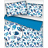 Tissu coton au métre imprimé Poissons bleu sur blanche