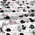 Tissu coton au métre imprimé Crazy Chat couleur blanche 