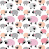 Tissu coton au métre imprimé Moutons rose couleur blanche 1