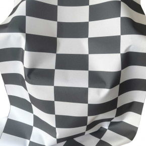 Tissu d'extérieur, déperlant pour transats et hamacs de jardin, Blanc-Graphite Damier 5x10 cm Tissu d'extérieur, déperlant pour transats et hamacs de jardin, Blanc-Graphite Damier 5x10 cm