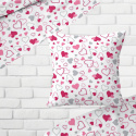 Tissu coton au métre couleur blanche valentin rose 467