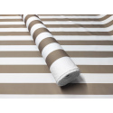 Tissu imperméable PREMIUM motif rayures cappuccino blanches