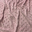 Tissu minky coeurs, 330 gr/m2, largeur 160 cm, rose clair