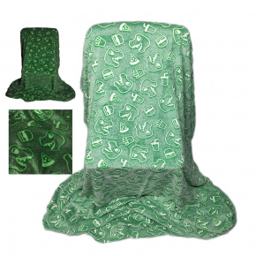 Couverture plaid polaire phosphorescente vert 150 x 200 cm