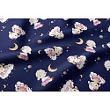 Tissu coton au métre imprimé couleur bleu marine