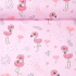 Tissu coton au métre imprimé Flamant Baby couleur rose 