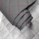 Le cuir écologique POINTU 5X5 cm couleur fraphite-rouge