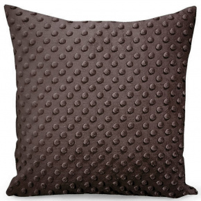 Housse de coussin micropeluche 40X40 cm, Marron
