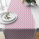 Tissu coton au métre couleur blanche zigzag rose